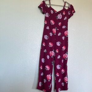 Floral Burgundy Jumpsuit